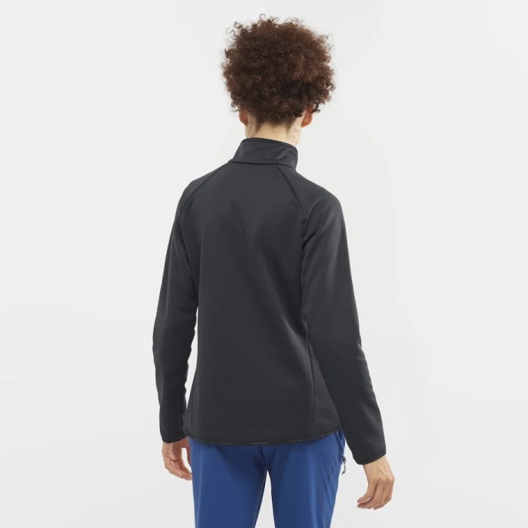 Dámské Bundy Salomon Essential Warm Half Zip Černé | CZ 23CTKEL